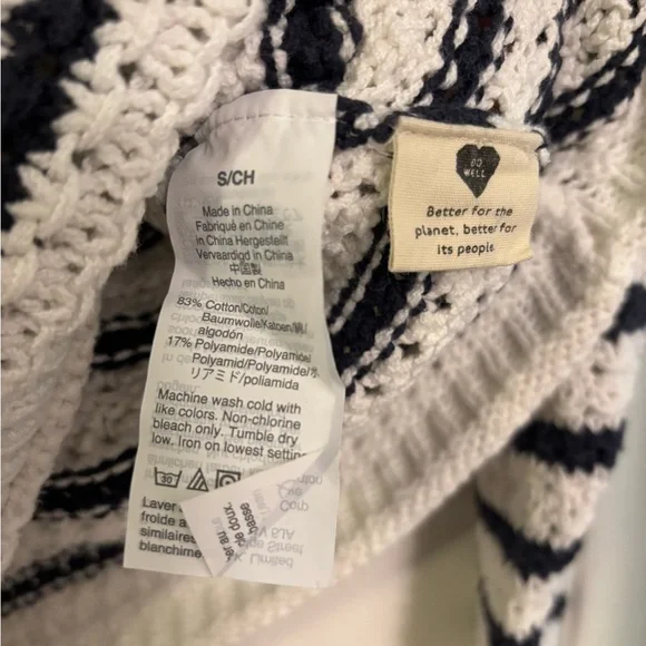 Madewell Black and White Striped Crew Neck Sweater - Picture 3 of 3